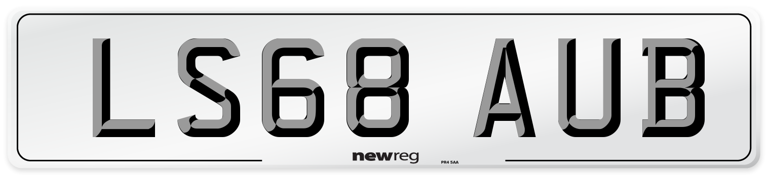 LS68 AUB Number Plate from New Reg